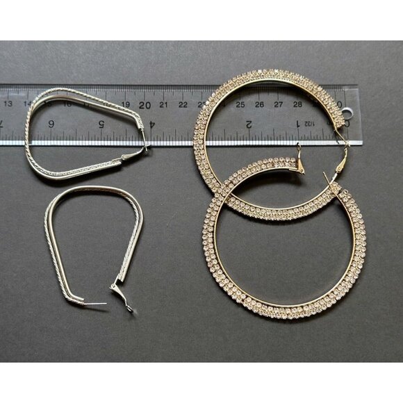 Lot Of 15 Vintage Fashion Hoop And Dangle Earrings - Picture 5 of 9